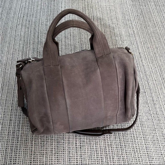 ALEXANDER WANG Large Rocco in Elephant Gray Soft Pebble and Gold - Picture 13 of 14